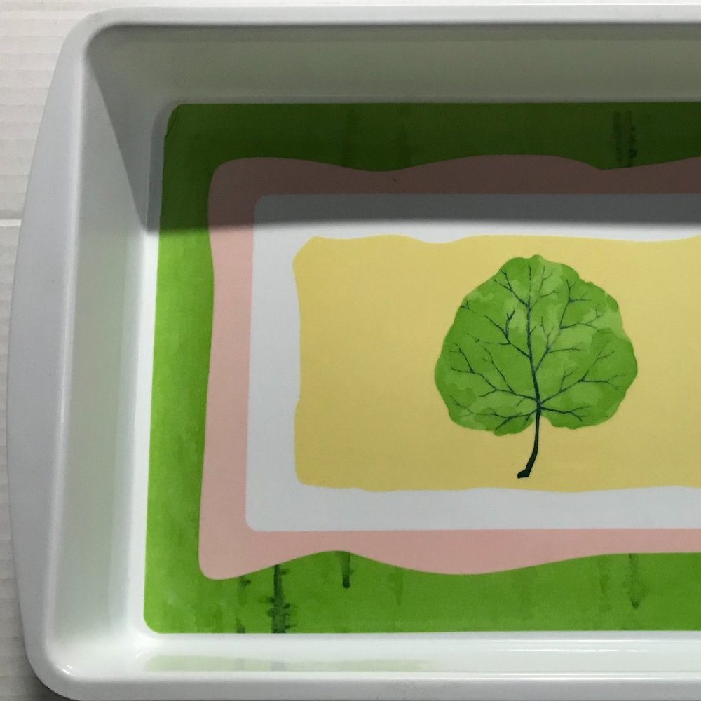 2 melamine rectangular leaf trays